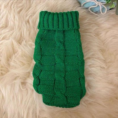 knitted pullover jumper for cats green