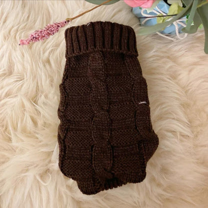 knitted sweater for cats brown
