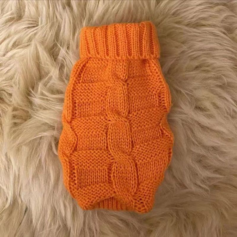 winter pullover for cats orange