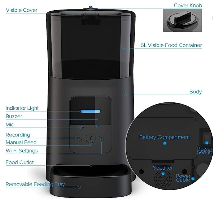 Smart Food Dispenser Black