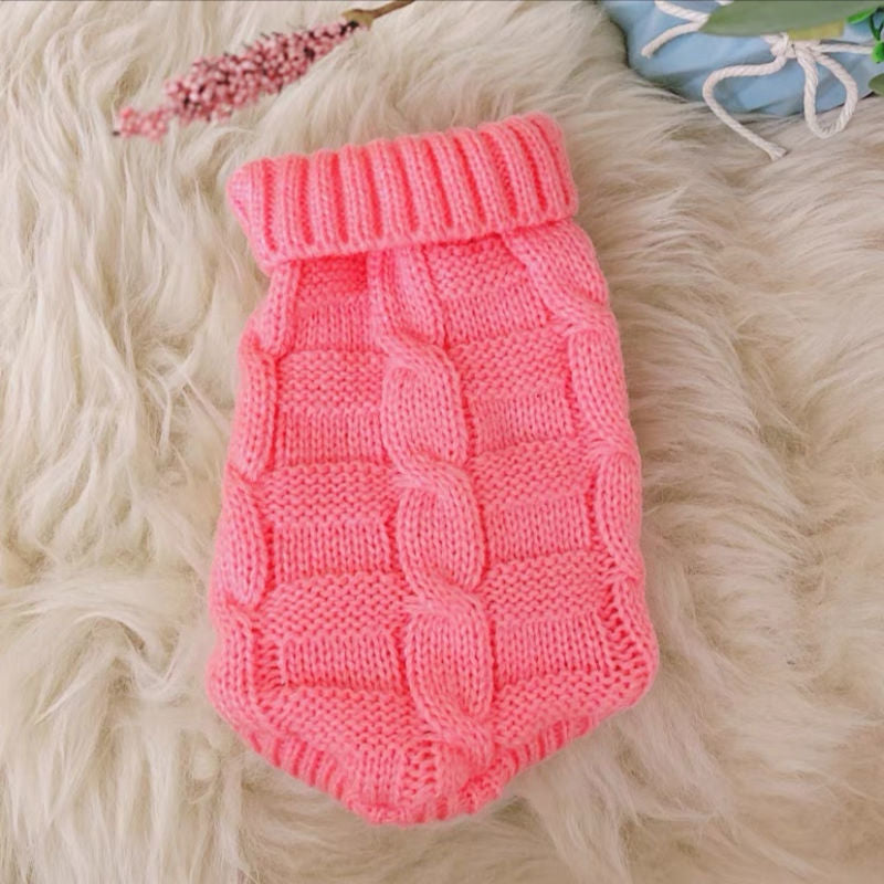 knitted sweater pullover for cats pink