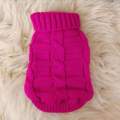knitted pullover jumper for cats pink