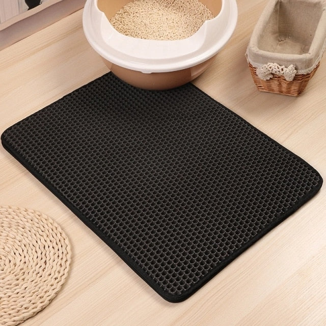 Waterproof Cat Litter Mat Black