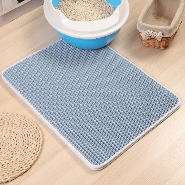 Waterproof Cat Litter Mat Blue