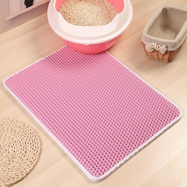 Waterproof Cat Litter Mat Pink